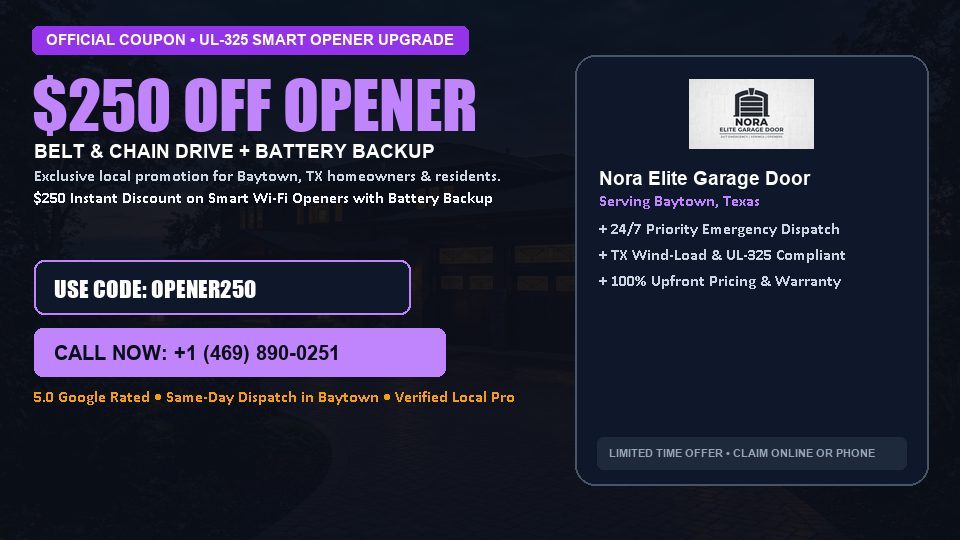 Nora Elite Garage Door $250 OFF Premium LiftMaster Opener Installation